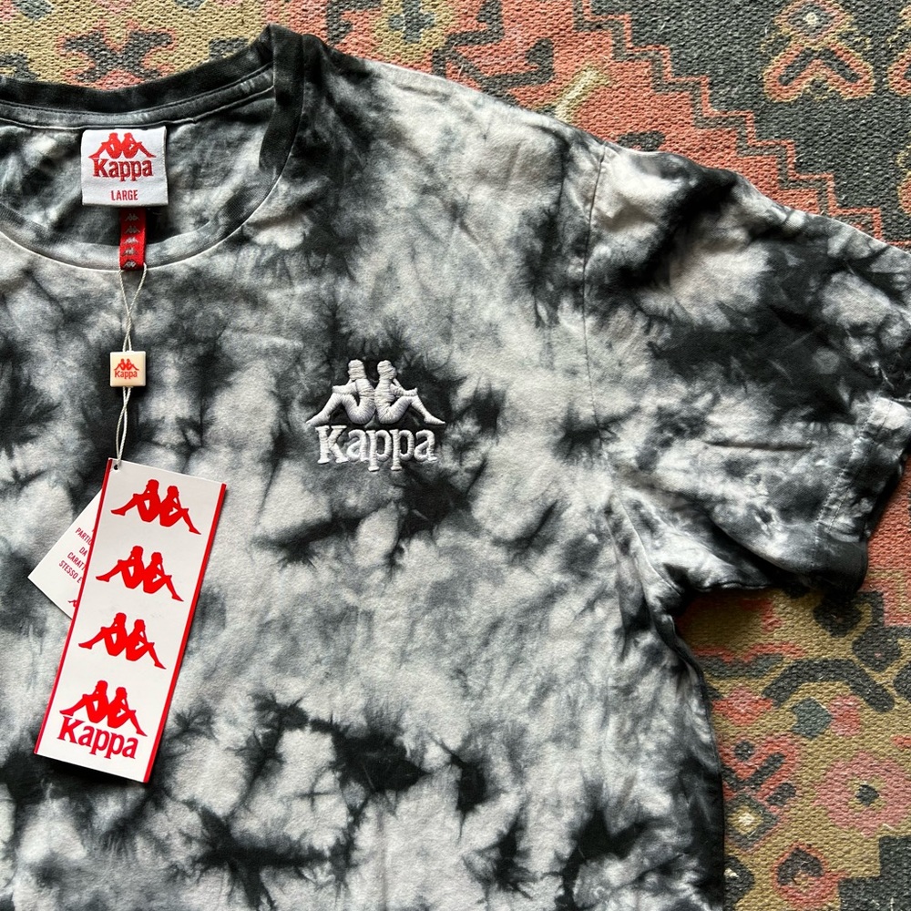 Kappa Black and white tie-dye T-shirt